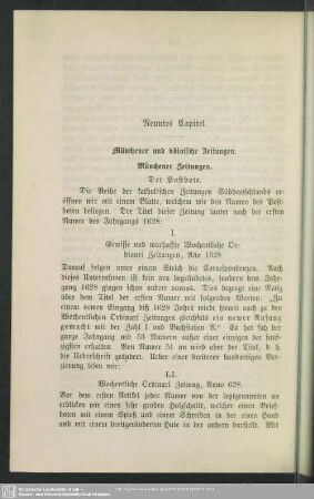 Neuntes Capitel
