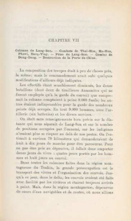 Chapitre VII. Colonne de Lang-Son ...