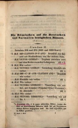 Zeitschrift für Münz-, Siegel- und Wappenkunde, 4. 1844