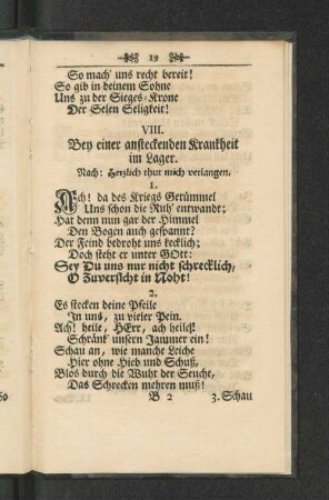 VIII. Bey einer ansteckenden Krankheit im Lager.