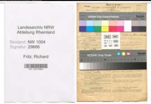 Entnazifizierung Richard Fritz , geb. 06.01.1895 (Postschaffner)