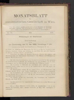 Nr. 58. Mai 1888