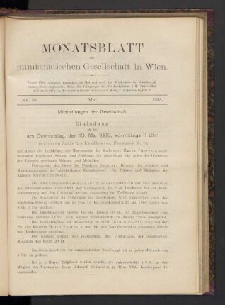 Nr. 58. Mai 1888