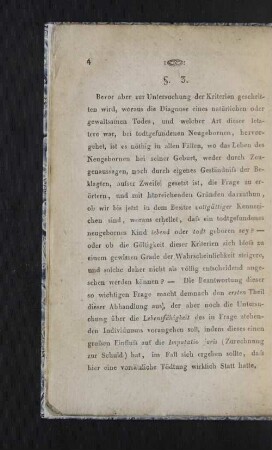[Von der Lebensfähigkeit des Neugebornen, § 3 - 11.]