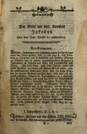 Erklärende Umschreibung der sieben sogenannten kanonischen Briefe der heiligen Apostel Jakobus, Petrus, Johannes und Judas und der Offenbarun Johannis : nach Anleitung des Bengelschen Gnomon