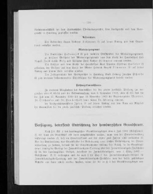 Verfügung, betreffend Entrichtung der hamburgischen Grundsteuer