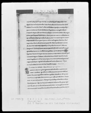 Evangeliar aus Werden — Initiale S(ciendum), Folio 3recto