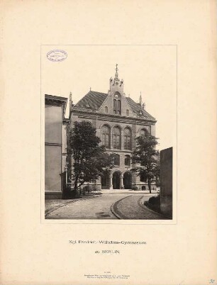 Friedrich-Wilhelm-Gymnasium, Berlin: Vorderansicht