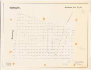Grünflächen an der Möbelfachschule, Köln: Höhenplan Vermessungskarte 1:250