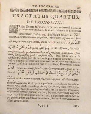Tractatus Quartus. De Pronomine.