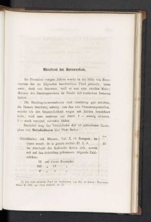 Münzfund bei Beneventum