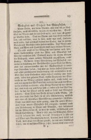 IV. Vestigkeit und Einheit des Münzfußes.