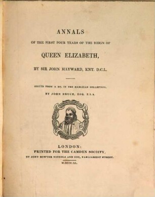 Annals of the first four years of the reign of Queen Elizabeth