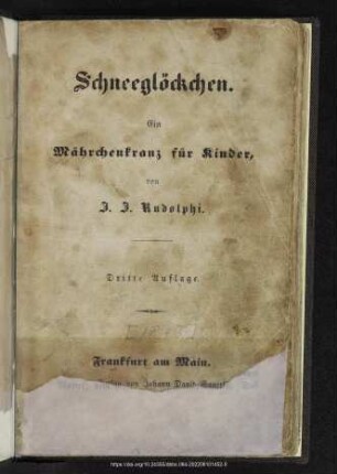 Schneeglöckchen : ein Mährchenkranz für Kinder