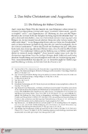 2.1. Die Haltung der frühen Christen