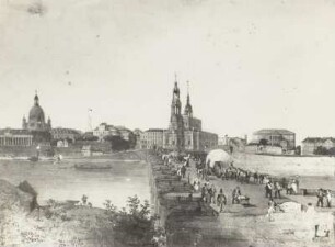 Dresden. Augustusbrücke mit Blick auf die Altstadtn