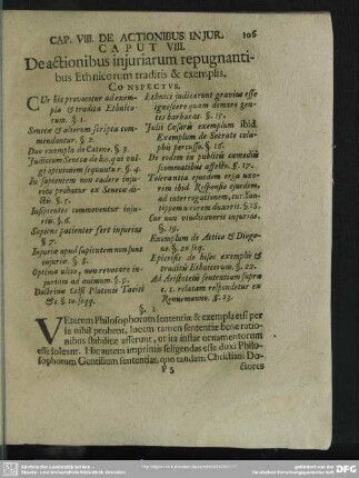 Caput VIII. De actionibus iniuriarum repugnantibus Ethnicorum traditis & exemplis