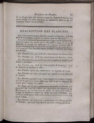 Description Des Planches.