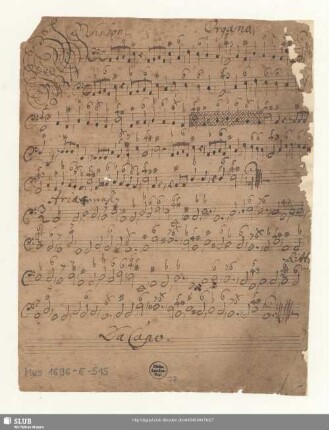 Organo. [= b bez.; nur Cantata "Was du tust"]