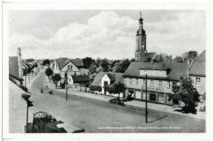 Lauchhammer. Mitte, Hauptstraße und Kirche