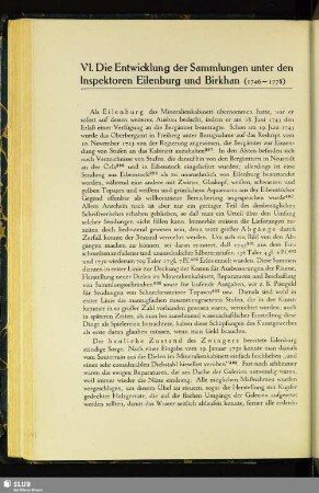 VI. Die Entwicklung der Sammlungen unter den Inspektoren Eilenburg und Birkhan : (1746-1778)