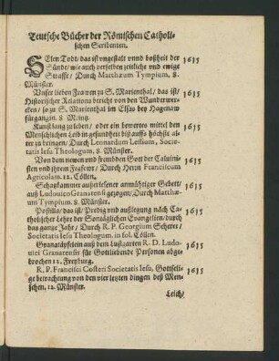 Teutsche Bücher der Römischen Catholischen Scribenten.