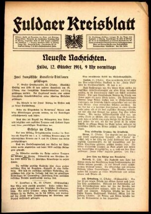 Ausgabe vom Montag, den 12. Oktober 1914.