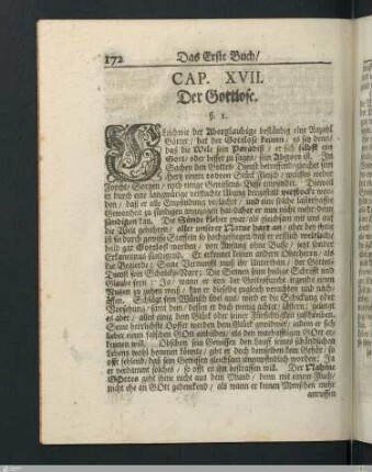 Cap. XVII. Der Gottlose.