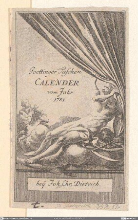 Goettinger Taschen Calender vom Jahr 1781