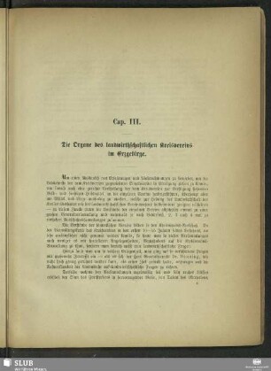 Cap. III. Die Organe des landwirthschaftlichen Kreisvereins im Erzgebirge