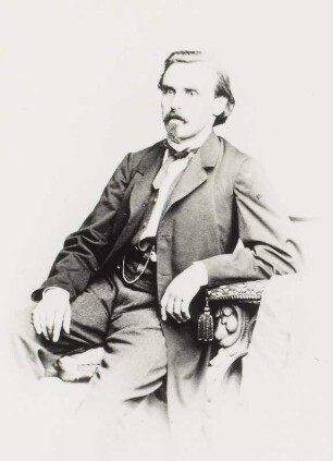 Porträt Carl Weixlstorfer (um 1825-nach 1856; Sänger). Albuminabzug auf Karton (Carte-de-visite mit Atelieraufdruck verso)