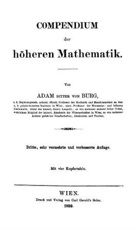 Compendium der höheren Mathematik