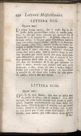 Lettera XCII. = XCII. Brief. - Lettera CXXVI. = CXXVI. Brief.