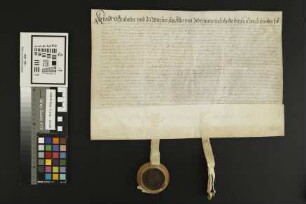 Kriegsheim: Vertrag zwischen der Gemeinde Kriegsheim eines- und der Gemeinde Monsheim andernteils wegen Bede Orthen vorbeilaufender Pfrimbach: 1) ...