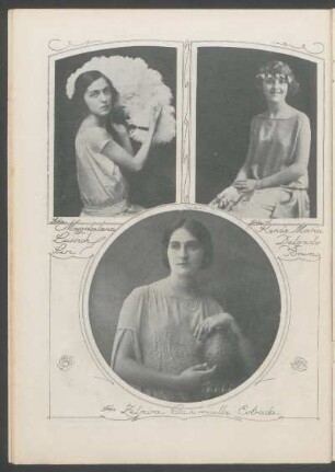 [Fotografías de] Señorita Magdalena Lussich Siri, Señorita Renée Maria Delgado Brum [y] Señorita Zelmira Casaravilla Estrada