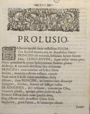 Prolusio.
