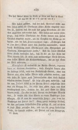 249-286 Der heil. Petrus stiftete die Kirche zu Rom und starb in Rom