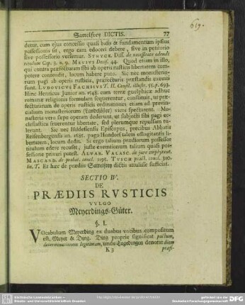 Sectio IV. De Praediis Rusticis Vulgo Meyerdings-Güter