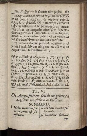 Tit. VI. De acquisitione feudi in genere; ...