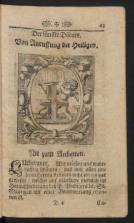 Der fünffte Discurs. Von Anruffung der Heiligen