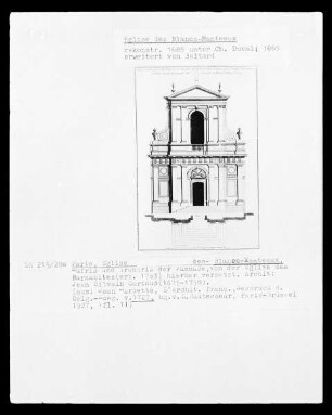 Die Fassade der Église Notre-Dame-des-Blancs-Manteaux