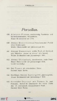 Porzellan (Nr. 639-709)