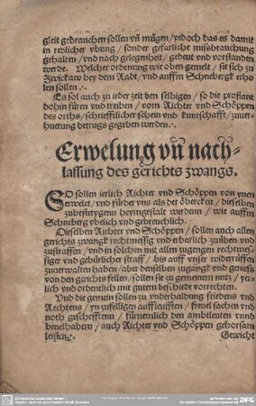 Erwelung un nachlassung des gerichts zwangs.