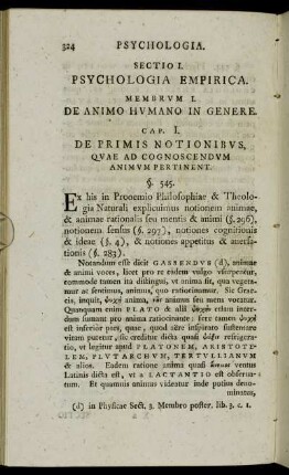 Sectio I. Psychologia Empirica
