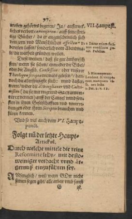 Folgt nun der letzte Haupt-Artickul.