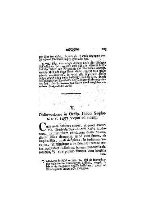 Observationes in Oedip. Colon. Sophoclis v. 1457 vsque ad finem