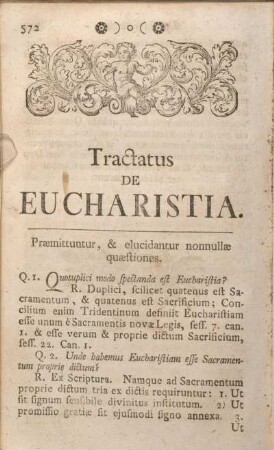 Tractatus De Eucharistia.