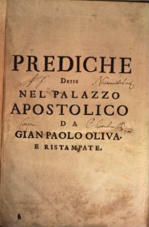 Prediche Dette Nel Palazzo Apostolico, 1