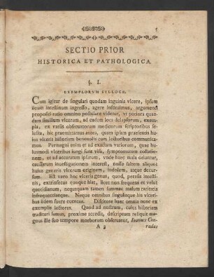 Sectio Prior Historica Et Pathologica