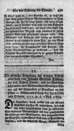 Die göttliche Eingebung der Schrift.